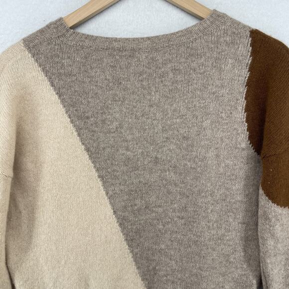 THE CASHMERE PROJECT Sweater XS Colorblock Pullover Jumper Brown - Picture 4 of 13